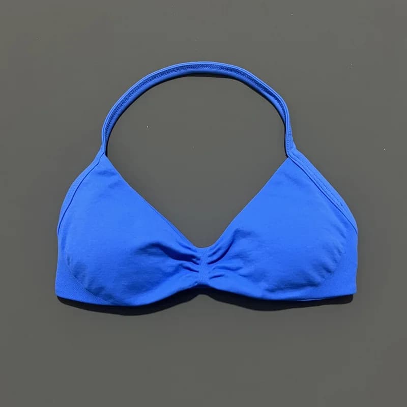 HISTELLO Soutien-gorge de sport à bretelles DF couleur unie pour femme, sans couture, pour yoga, fit