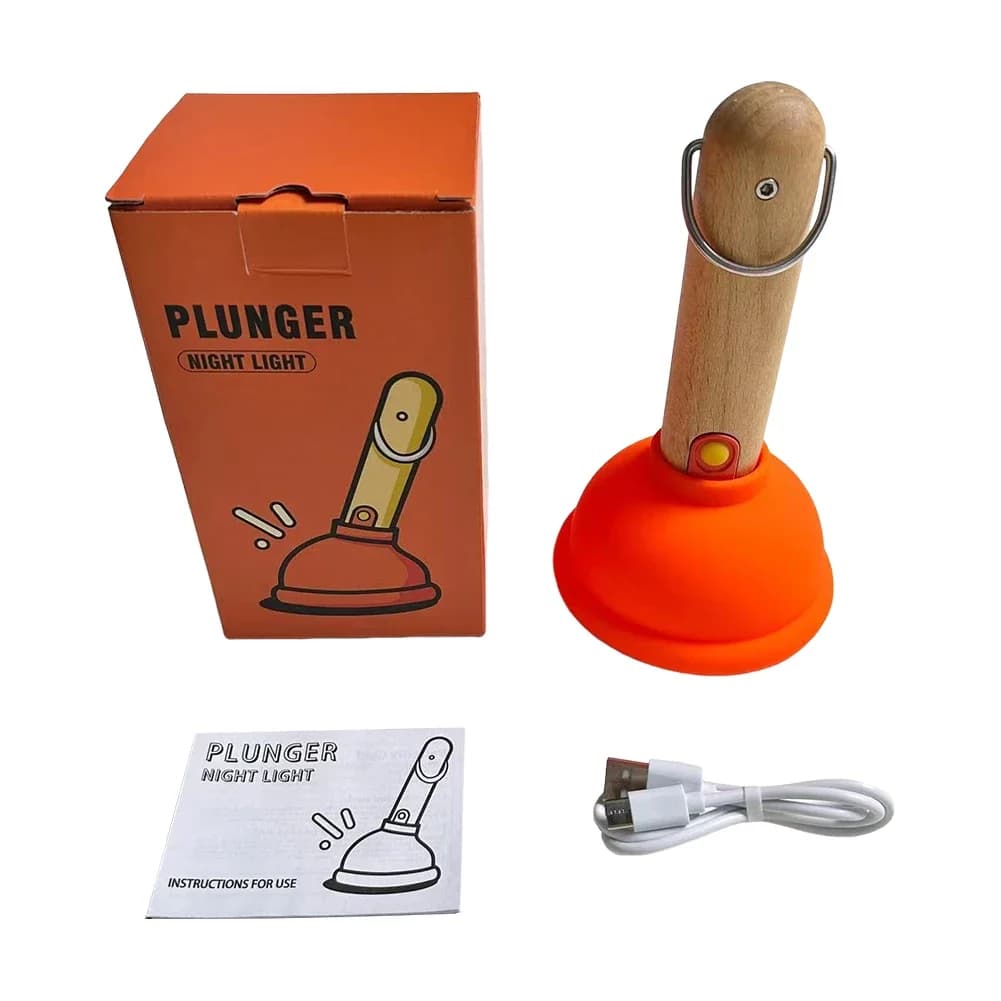Veilleuse amusante en silicone en forme de piston, cadeau créatif d'Halloween, mini veilleuse WC à v