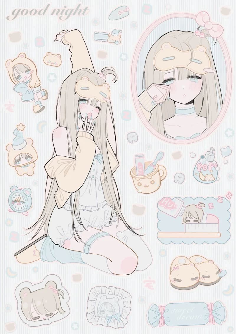 Autocollants Kawaii Sweet Dreams, autocollants mignons de filles de dessins animés pour journal, age