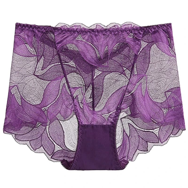 Culotte imprimée florale respirante pour fille, sous-vêtement sexy, slim, confortable, transparent,