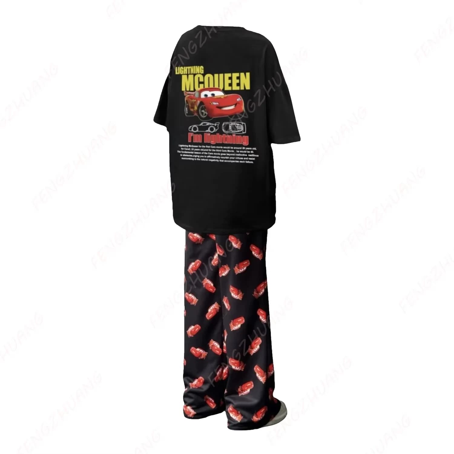Ensemble T-shirt et pantalon de pyjama McQueen & SALLY été 2025-26 pour adultes/enfants – Vêtements