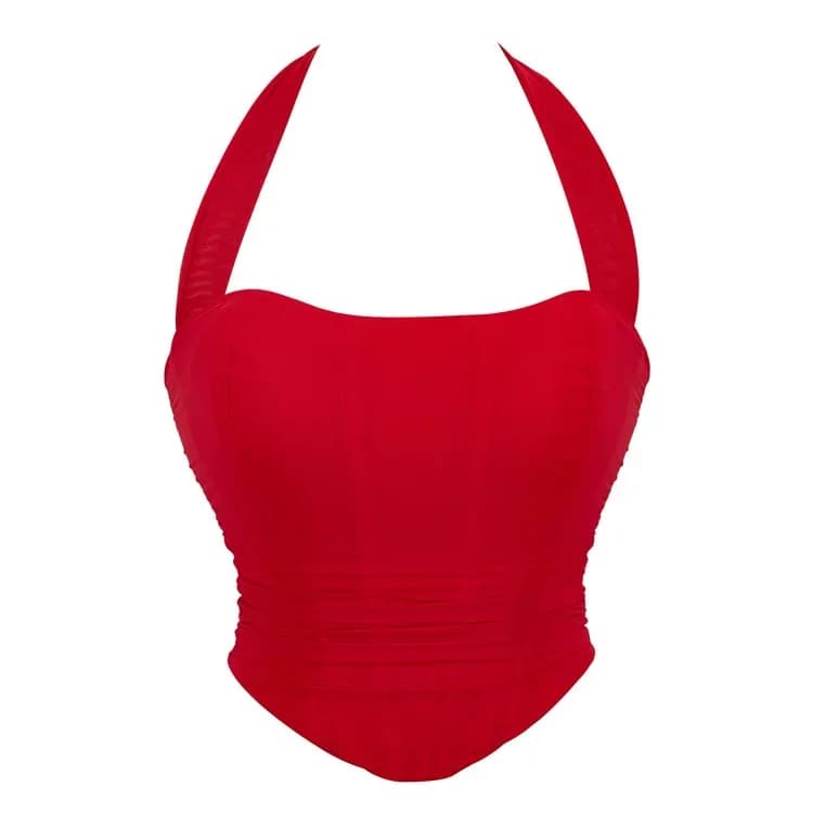 Corset Halter Crop Top pour femme, caraco court, précieux, été, sexy, élégant, boîte de nuit, soirée