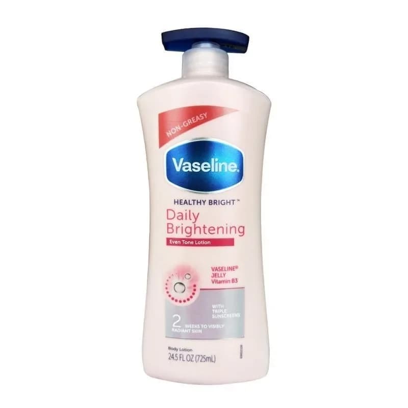 Vaseline sain brillant quotidien éclaircissant hydratant quotidien pour peau brillante vitamine B3 L
