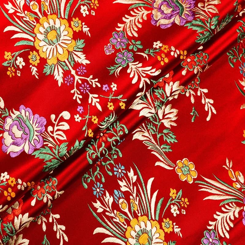 Damask-Brocade Jacquard Flower-Pattern Satin fur s, Jeongsam and Kimono, DIY Designer Patchwork Mate