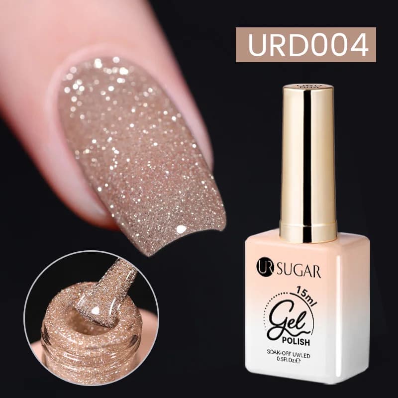 UR SUGAR 15ml argent réfléchissant vernis à ongles brillant paillettes Semi Permanent tremper Gel UV