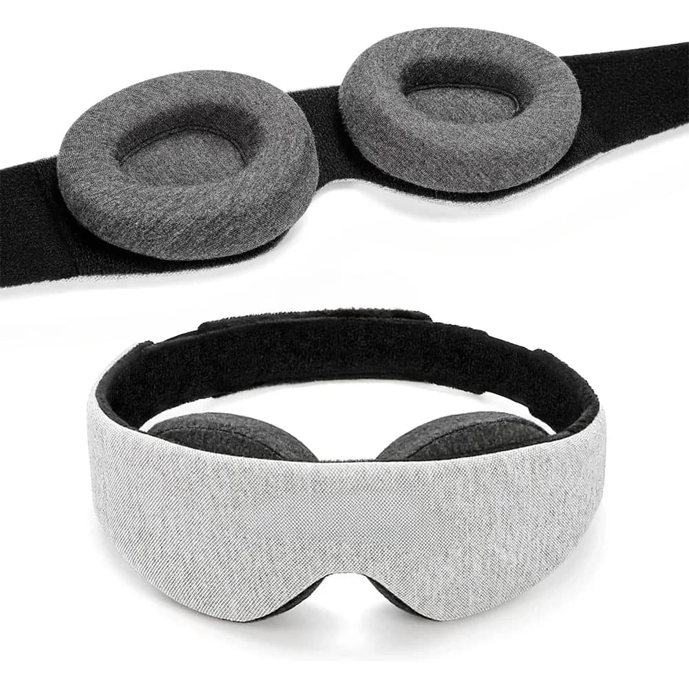 Masque de sommeil 3D noir en mousse à mémoire de forme, Patch oculaire respirant, masque de sommeil