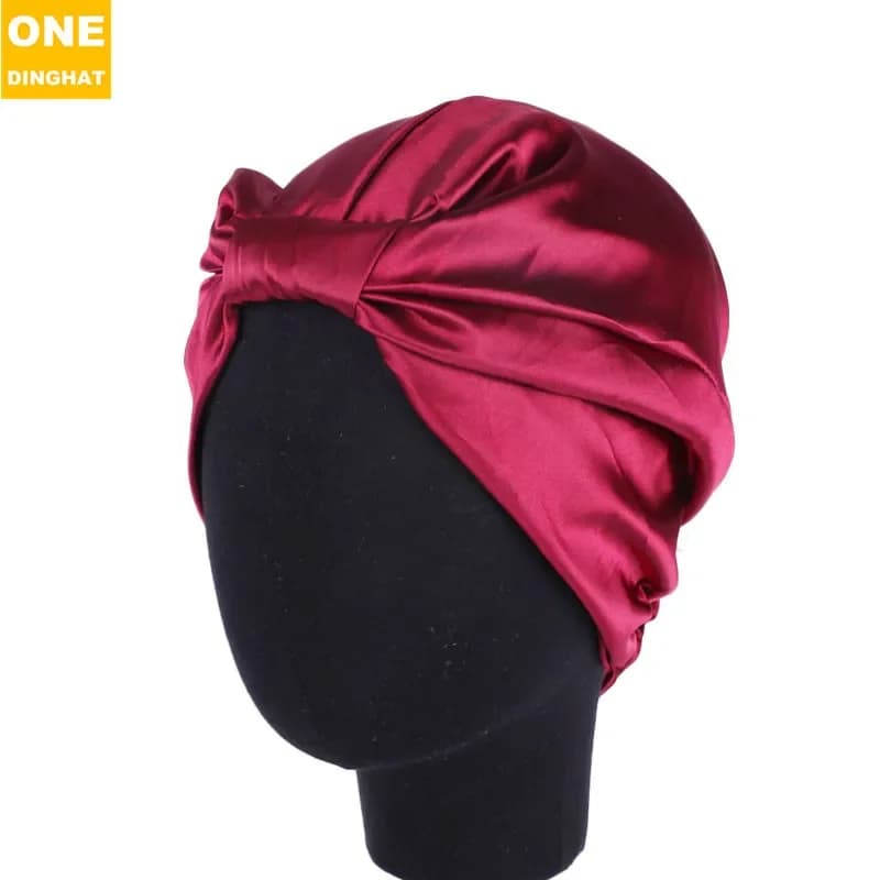 InjNight-Bonnet de nuit en mûrier pour femme, bonnet rond pour dormir, cheveux purs, 100% naturel, f