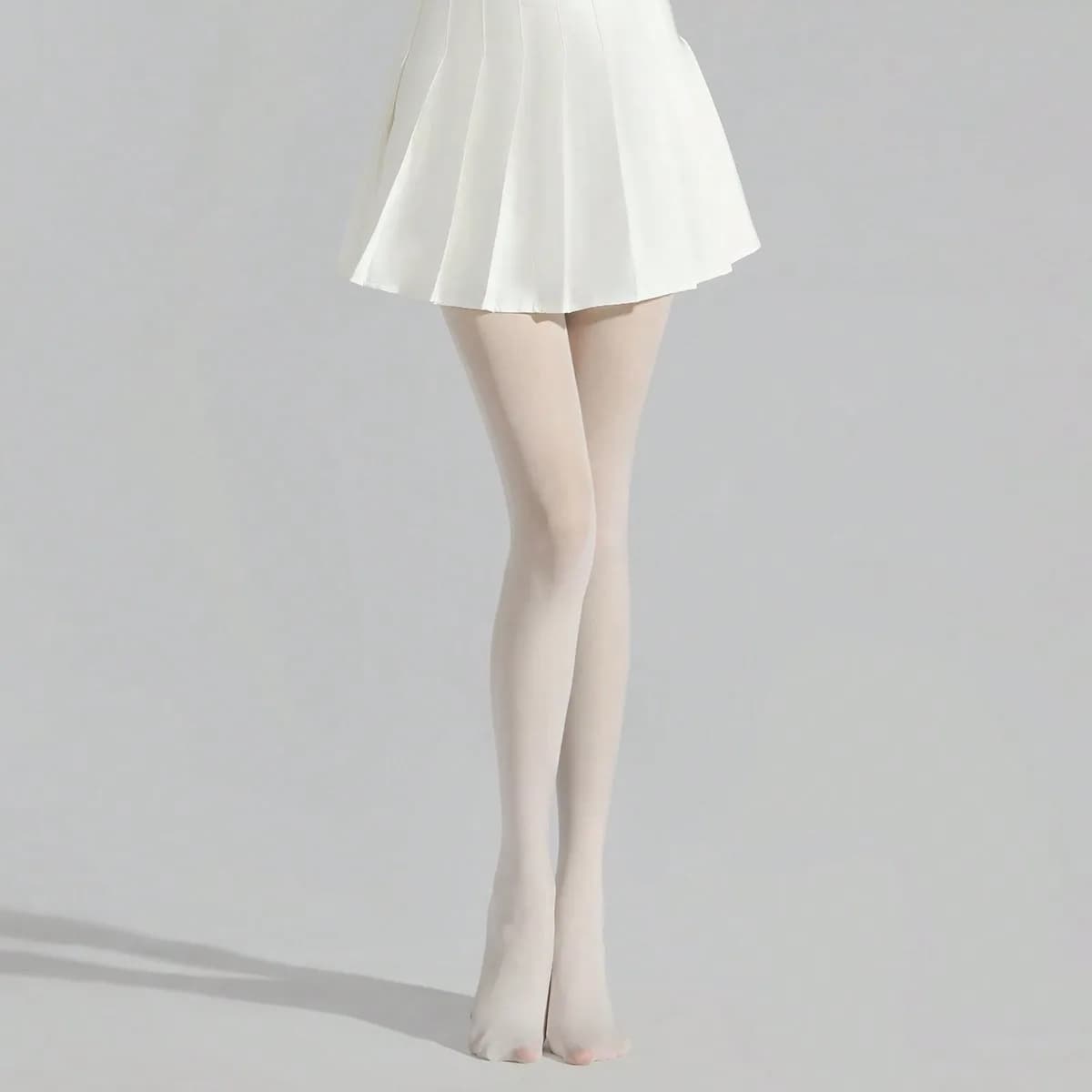 1 paire de collants blancs pour femmes, collants blancs transparents extensibles, bas résille pour f
