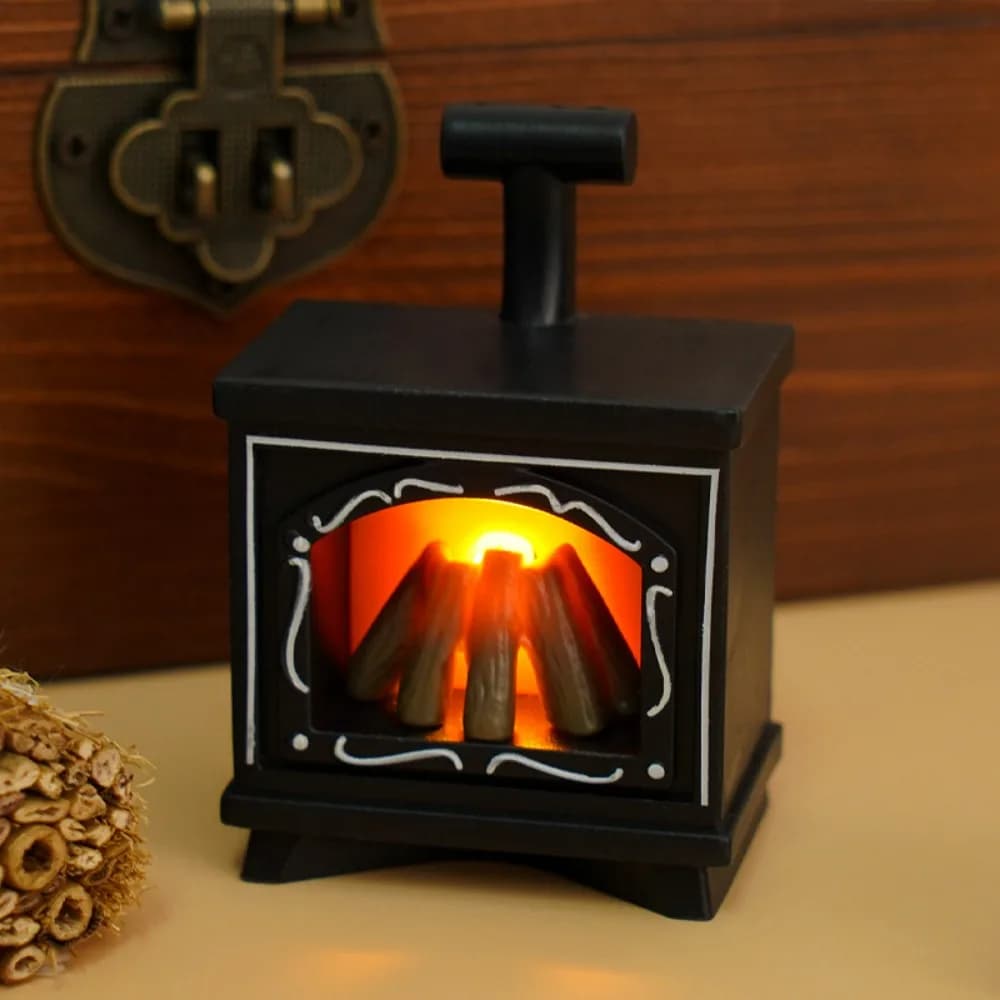LED Vintage cheminée bougie lampe maison de poupée Miniature simulée flamme lumière ambiante créativ