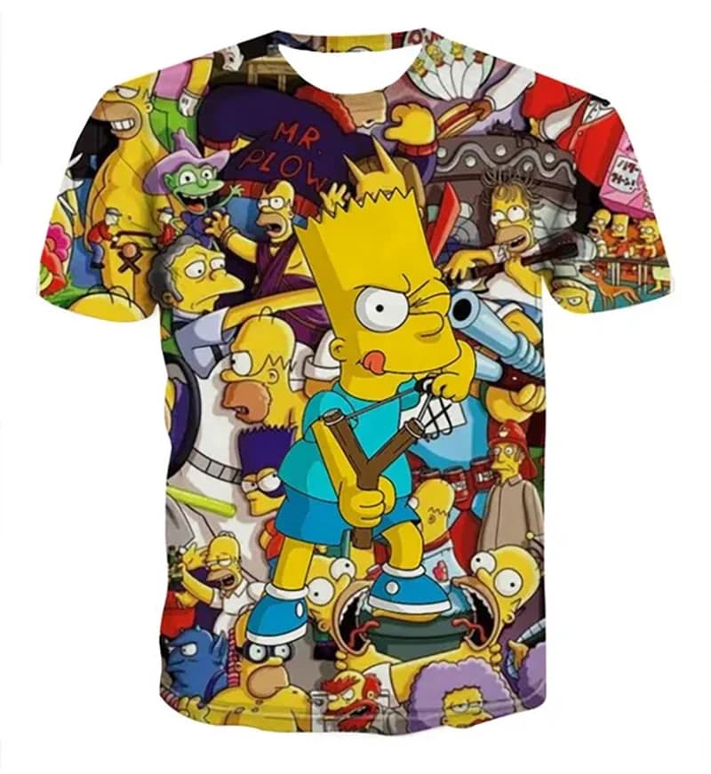 T-shirt drôle imprimé en 3D pour hommes et femmes, style dessin animé, à la mode, hip-hop, sport, à