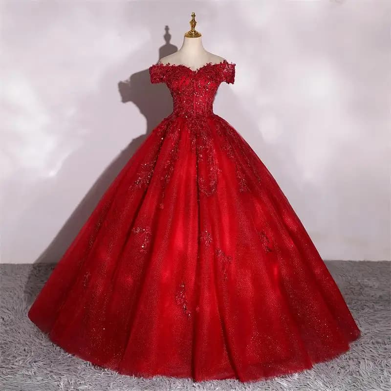 Robes de soirée de luxe à paillettes 15 robes de Quinceanera robe de bal élégante épaules dénudées r