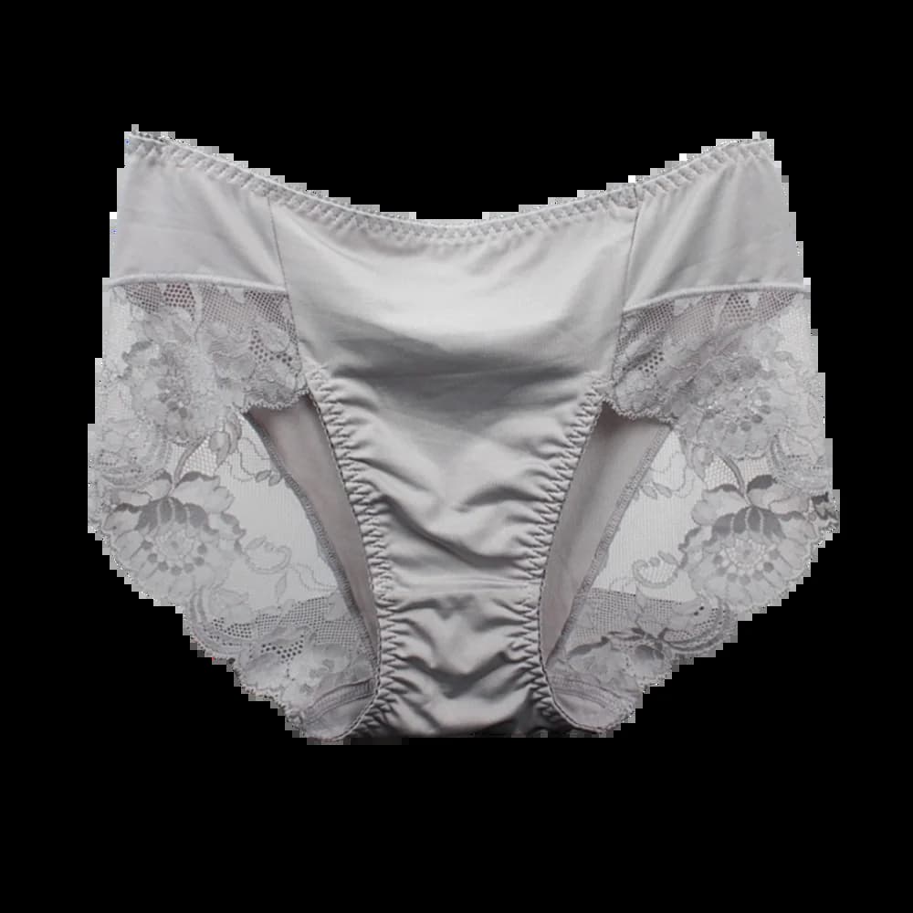 Culottes en dentelle taille moyenne grande taille en maille de soie de lait avec entrejambe en coton