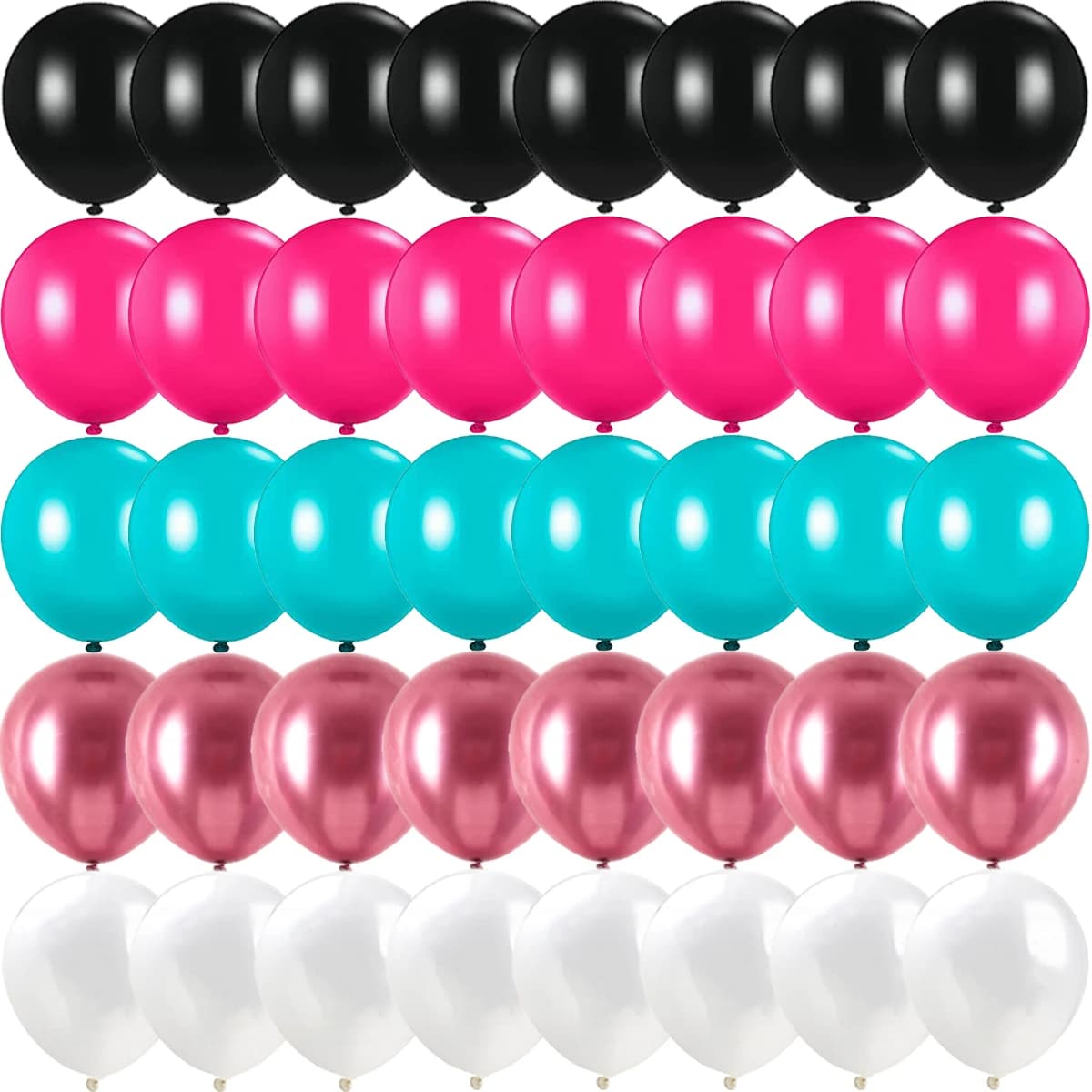 Ballons en latex sur le thème de la musique, décorations de fête, rose, noir, bleu, blanc, mariage,
