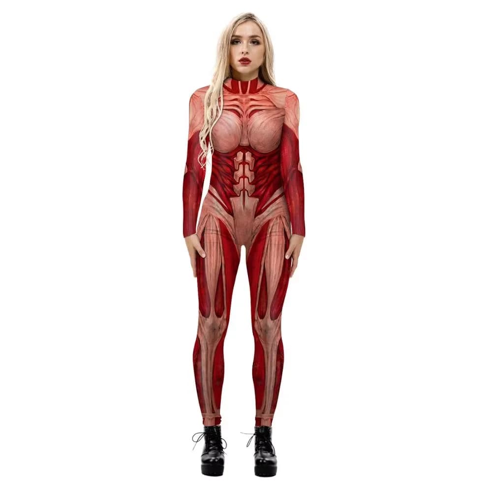 Costumes de cosplay féminins Halloween Annie Leonhardt, combinaison Zentai imprimée en 3D Attack on