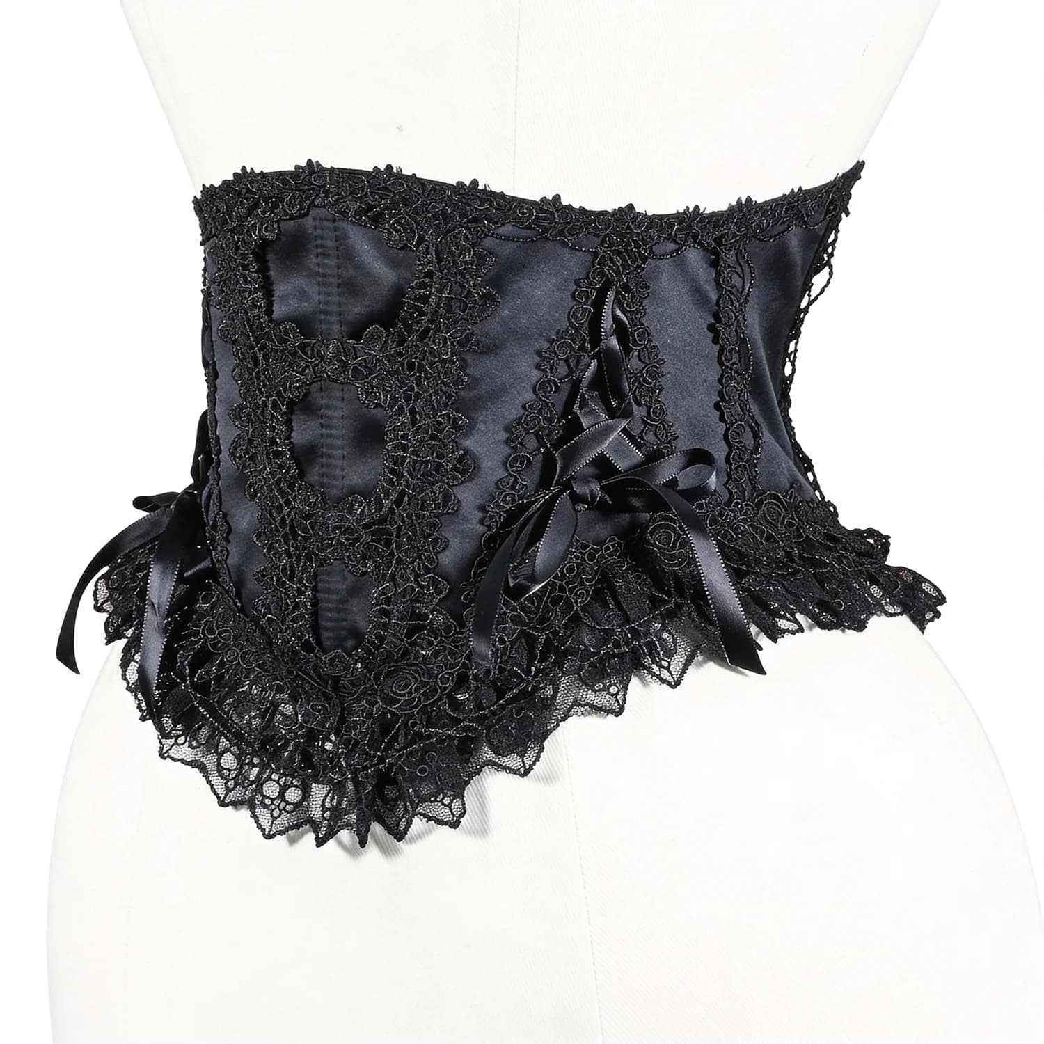 Corset gothique en dentelle pour femme avec baleines de soutien, amincissant, dos lacé, style Lolita