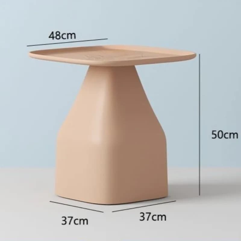 Table d'appoint de chambre à coucher en plastique, tables de chevet nordiques modernes, rondes de lu