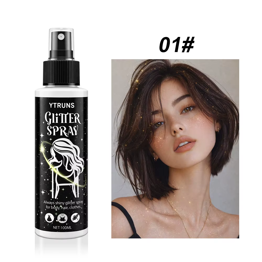 Spray scintillant pour le corps en 5 couleurs, pour les cheveux, le visage et le corps, brume illumi
