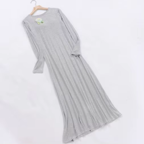 Chemise de nuit longue en coton modal pour femmes, chemise de nuit femme, soutien-gorge rembourré, c