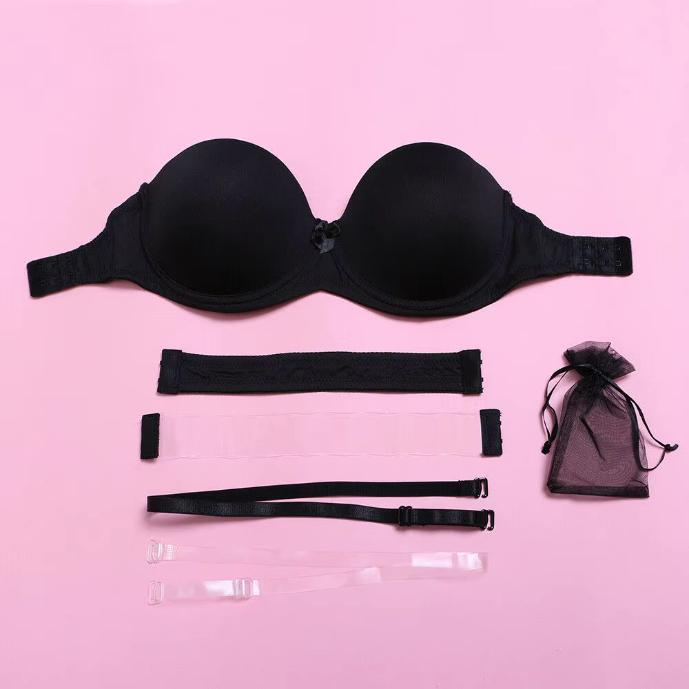 Vgplay soutien-gorge blanc sans bretelles Push Up Lingerie antidérapante bande transparente sangle s
