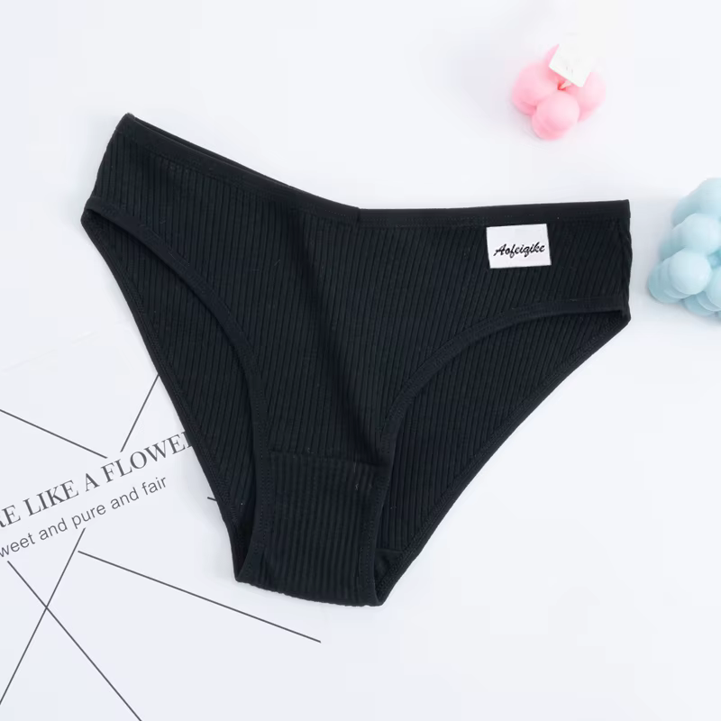 Culotte Sexy en Coton pour Femme, Sous-Vêtement Confortable, Lingerie Solide, 6 Pièces