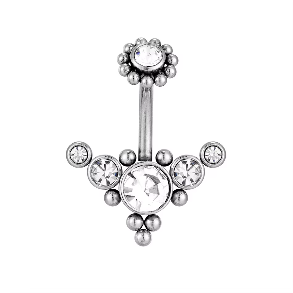 Hyperbole – Piercing de nombril gothique pour femmes, bijoux de corps en acier chirurgical, anneaux 