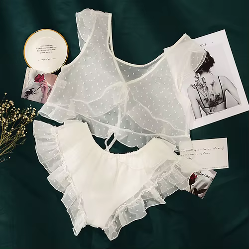 Pyjama d'été sexy en dentelle pour femmes, vêtements de nuit pour dames, haut et short imbibés de po