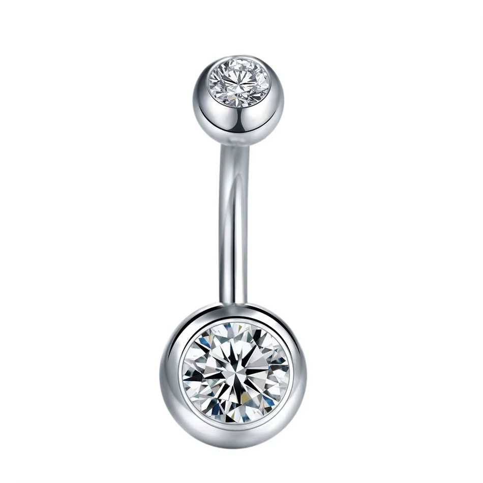 Anneau de nombril en acier CZ pour femme, piercing au nombril, générateur d'oreille, bijoux de corps