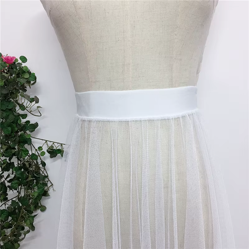 Jupe plissée en maille transparente pour femmes, Tutu en Tulle, taille haute, longue jupe noire irré