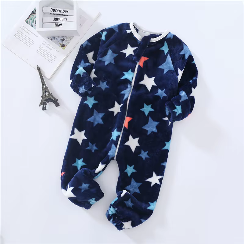 Pyjama chaud à motif de dessin animé pour bébé garçon et fille, combinaison grenouillère pour enfant