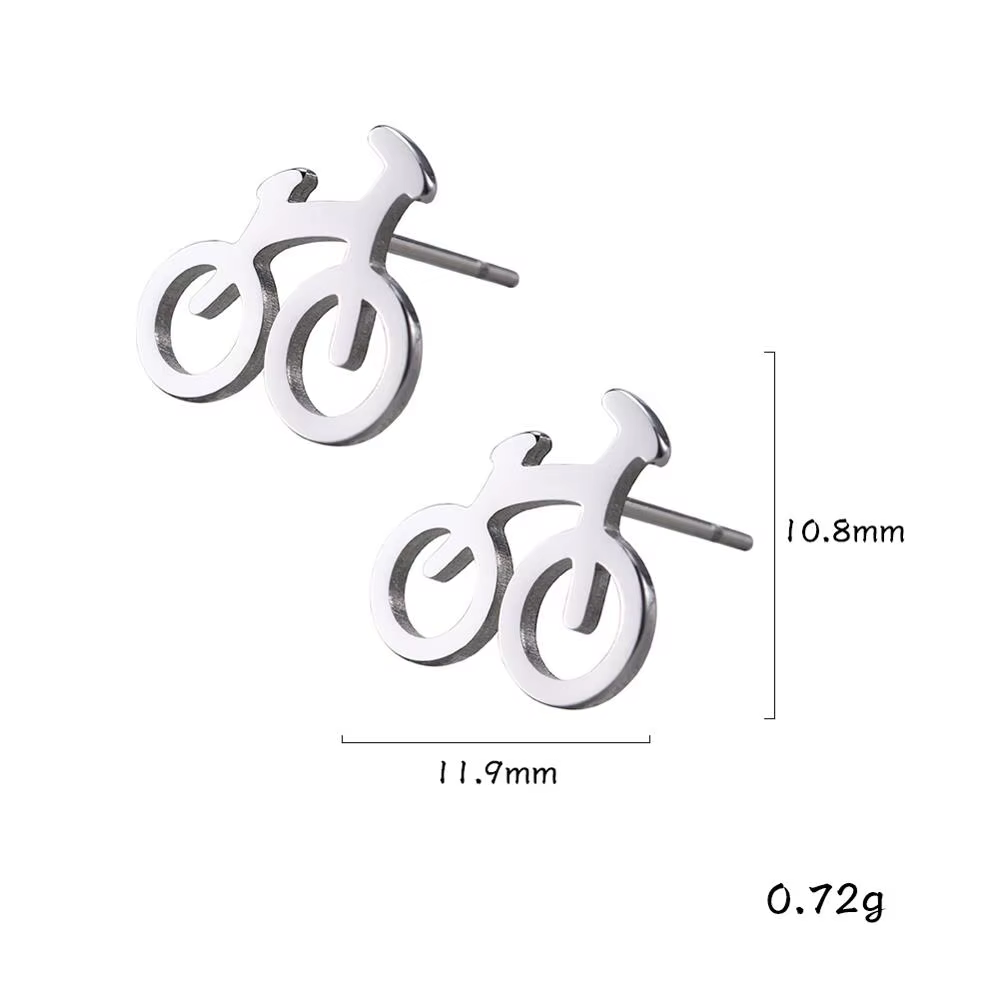 Sipuris – petites boucles d'oreilles de vélo en acier inoxydable pour femme, bijoux à la mode, cadea
