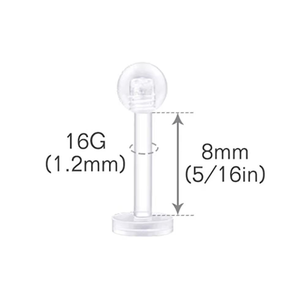 Retenue de boucle d'oreille en plastique transparent flexible vers l'avant, piercing Helix, Tragus,