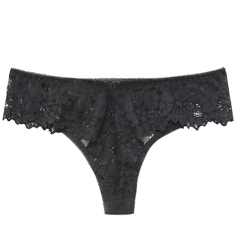 CINOON Sexy culottes femmes dentelle taille basse solide Sexy slips broderie String Transparent évid
