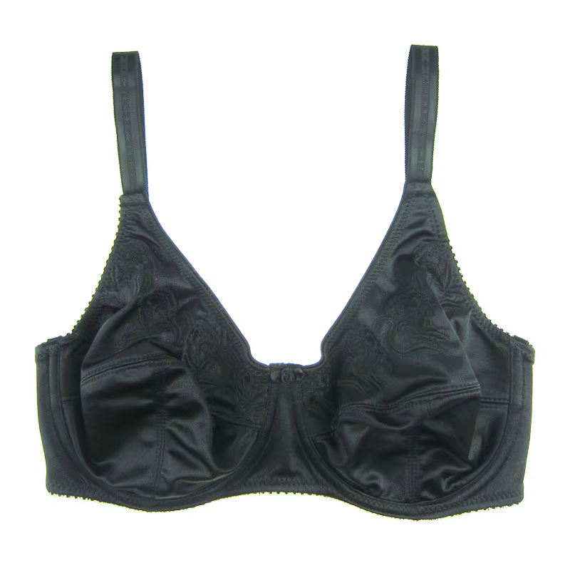 Soutien-gorge brodé en Satin pour femmes, 3 couleurs noir/vert/argent, bonnet Push Up non doublé, gr