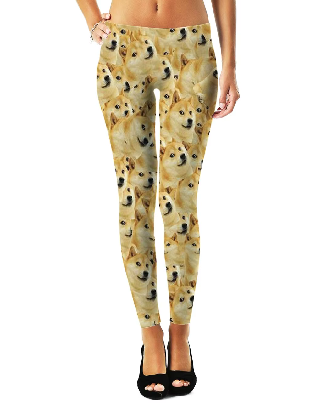 Femmes Leggings mode impression numérique 3D paresseux Collage/Rats/Doge Leggings Sexy élastique fem