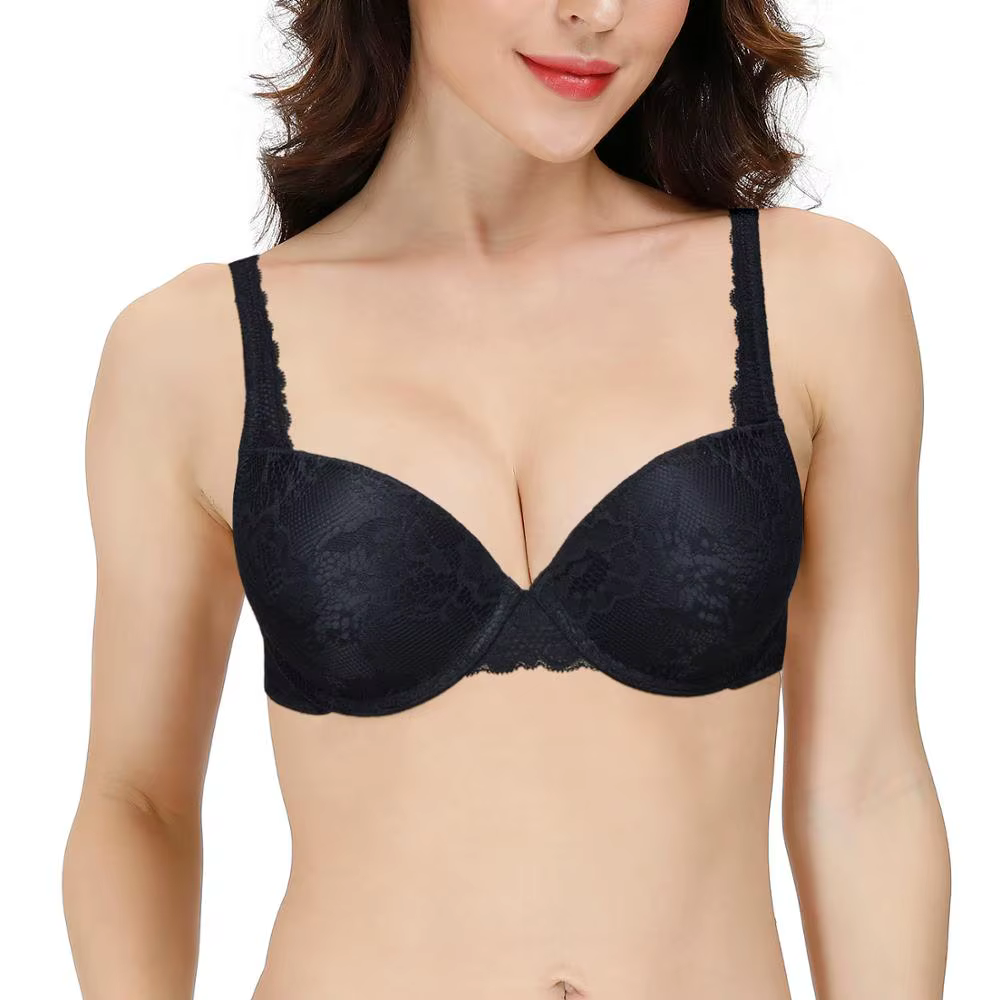 Soutien-gorge Push Up pour femmes, broderie florale quotidienne, Sexy, dentelle à armatures, grandes