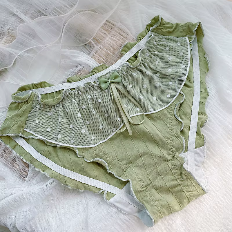 Culotte en coton à volants en dentelle pour femmes, grande taille, sous-vêtements féminins, slips en