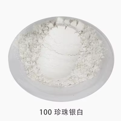 Pigment de poudre nacrée de mica d'argent brillant naturel, paillettes d'ongle de mica, poudre de pe