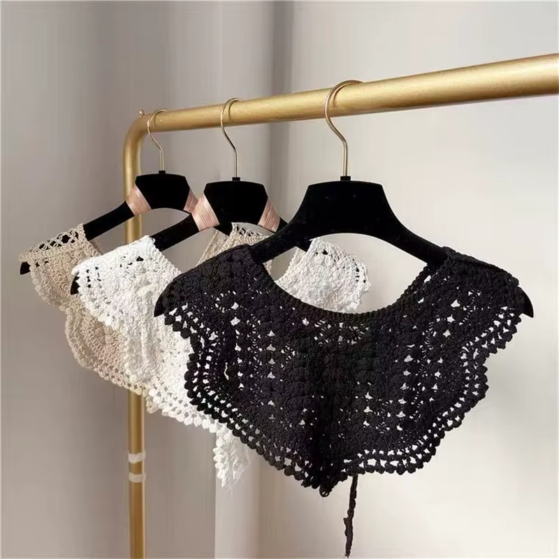 Faux col en dentelle tricoté au Crochet pour femmes, petit châle décoratif, faux col, accessoires de