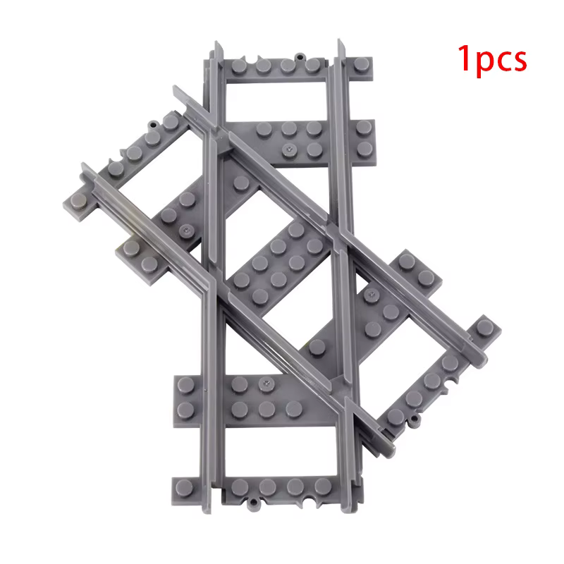 MOC City Train Rail Crossing pistes flexibles bifurcées droites incurvées Rails interrupteur bloc de