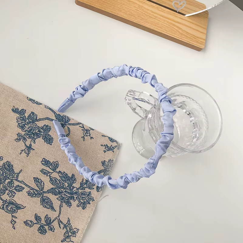 Bandeau d'été bleu clair : Style français pour femme, bandeau esthétique Kawaii, tendance pour le qu