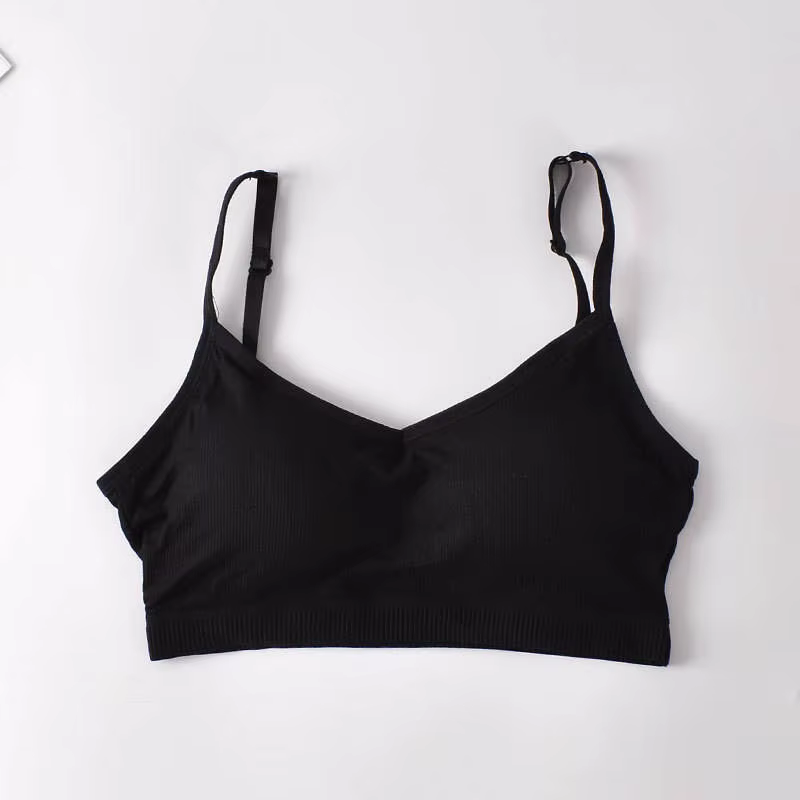 Soutien-Gorge Rembourré Push Up Enveloppé en Coton, Sous-Vêtement Tubulaire à Bretelles Réglables, B