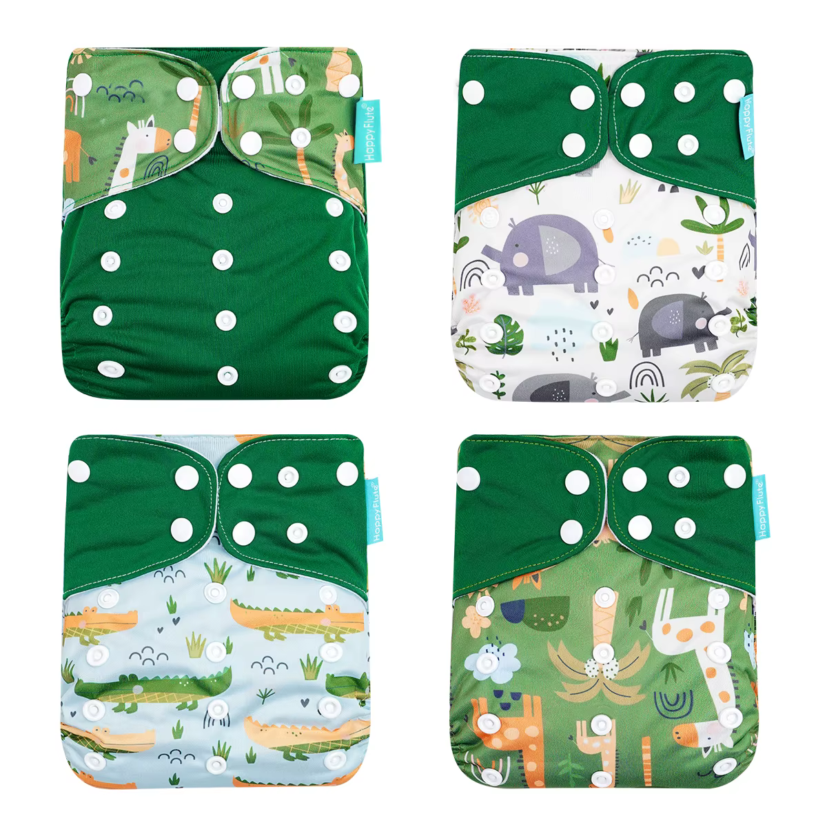 Couche-culotte Happy Fluent pour bébé, taille ajustable, fermeture à pression, respirante, anti-fuit
