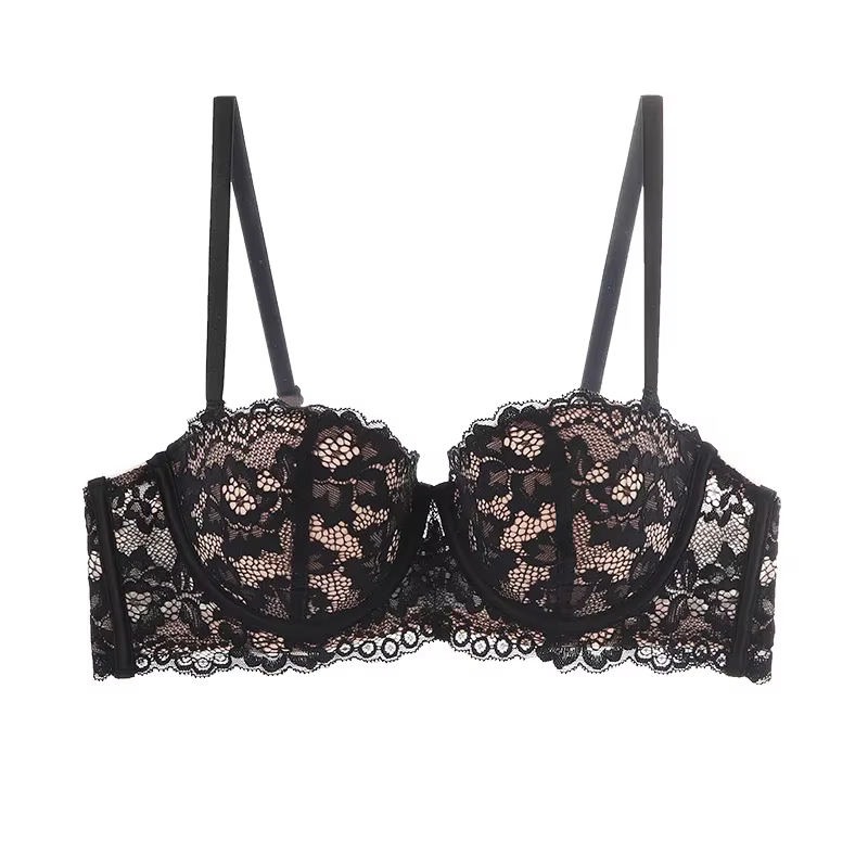 Soutien-gorge en dentelle à armatures pour femmes, sous-vêtements floraux, soutien-gorge push-up, so