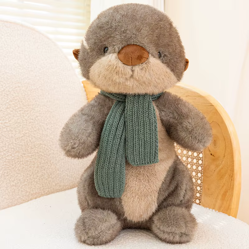 Simulation de loutre Animal, poupée douce, oreiller, 26cm, drôle, décoration de bureau, maison, joue