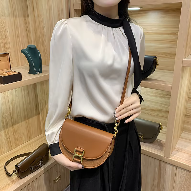 Sac à main en cuir élégant et simple pour femme, sac de créateur parisien haut de gamme populaire, s