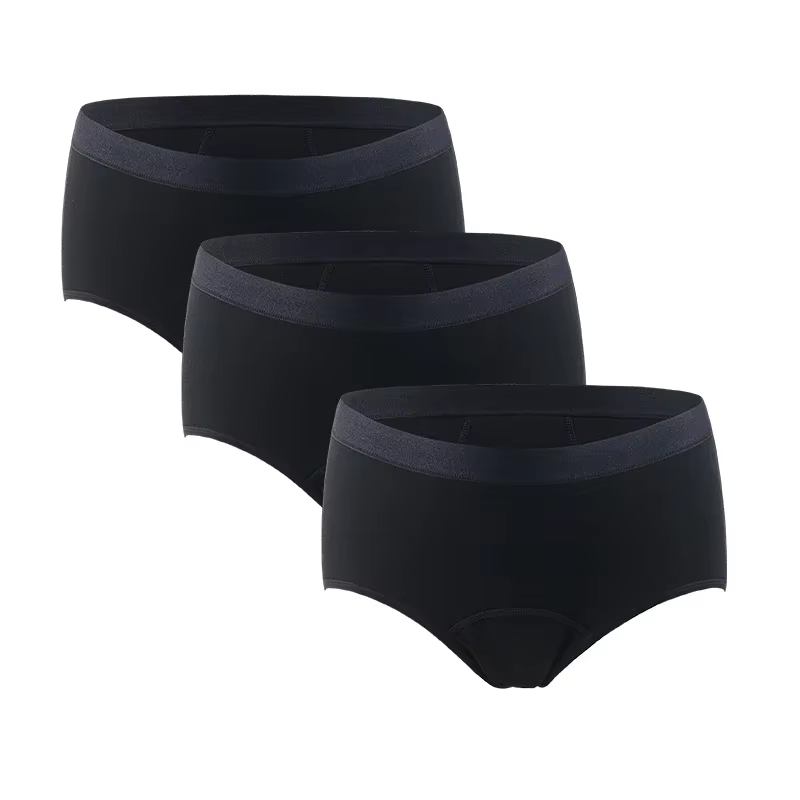 3 pièces 4 couches culottes menstruelles en fibre de bambou coton période physiologique anti-fuite a
