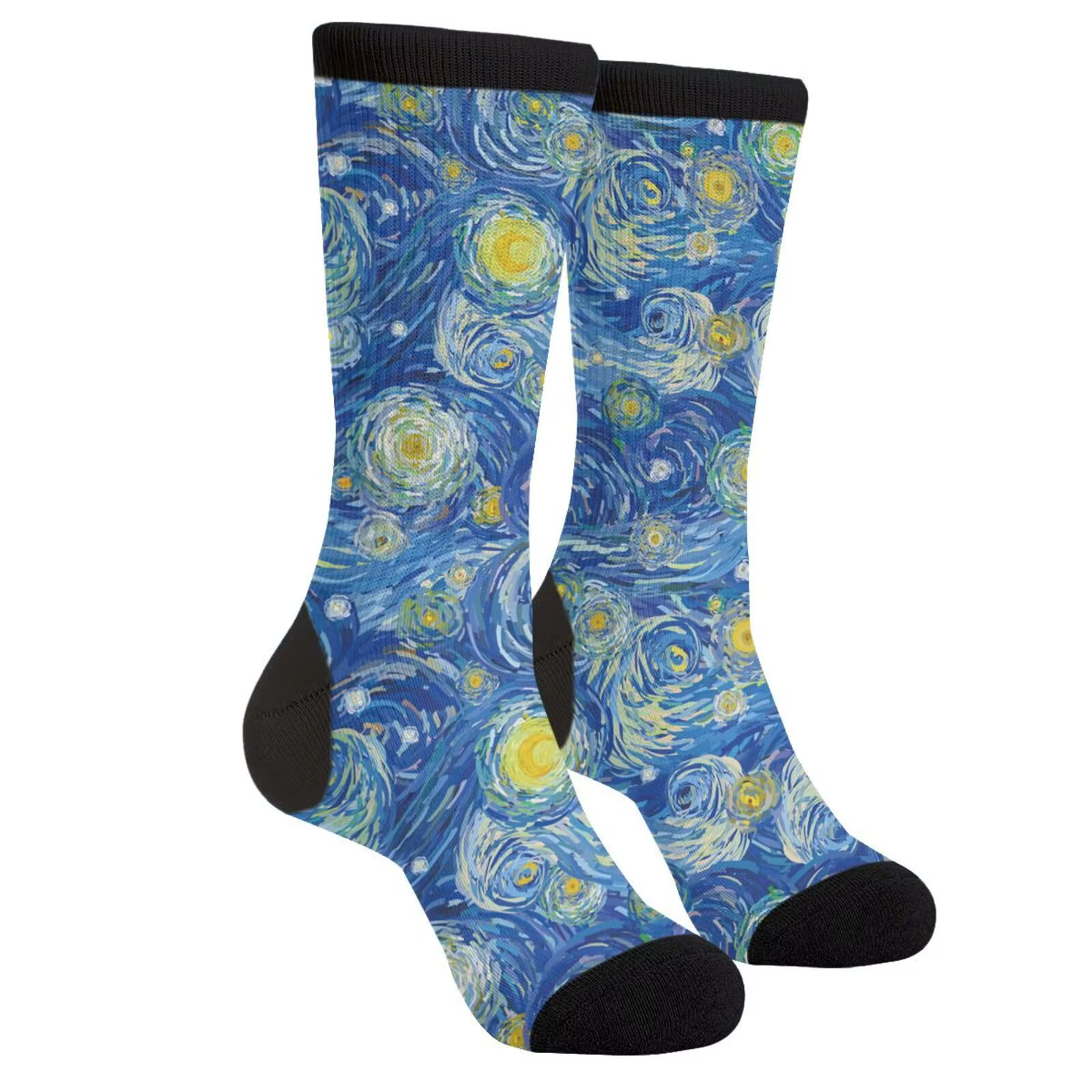 Chaussettes fantaisie fantaisie pour hommes et femmes, Van Gogh Starry Night, peinture à l'huile, lu