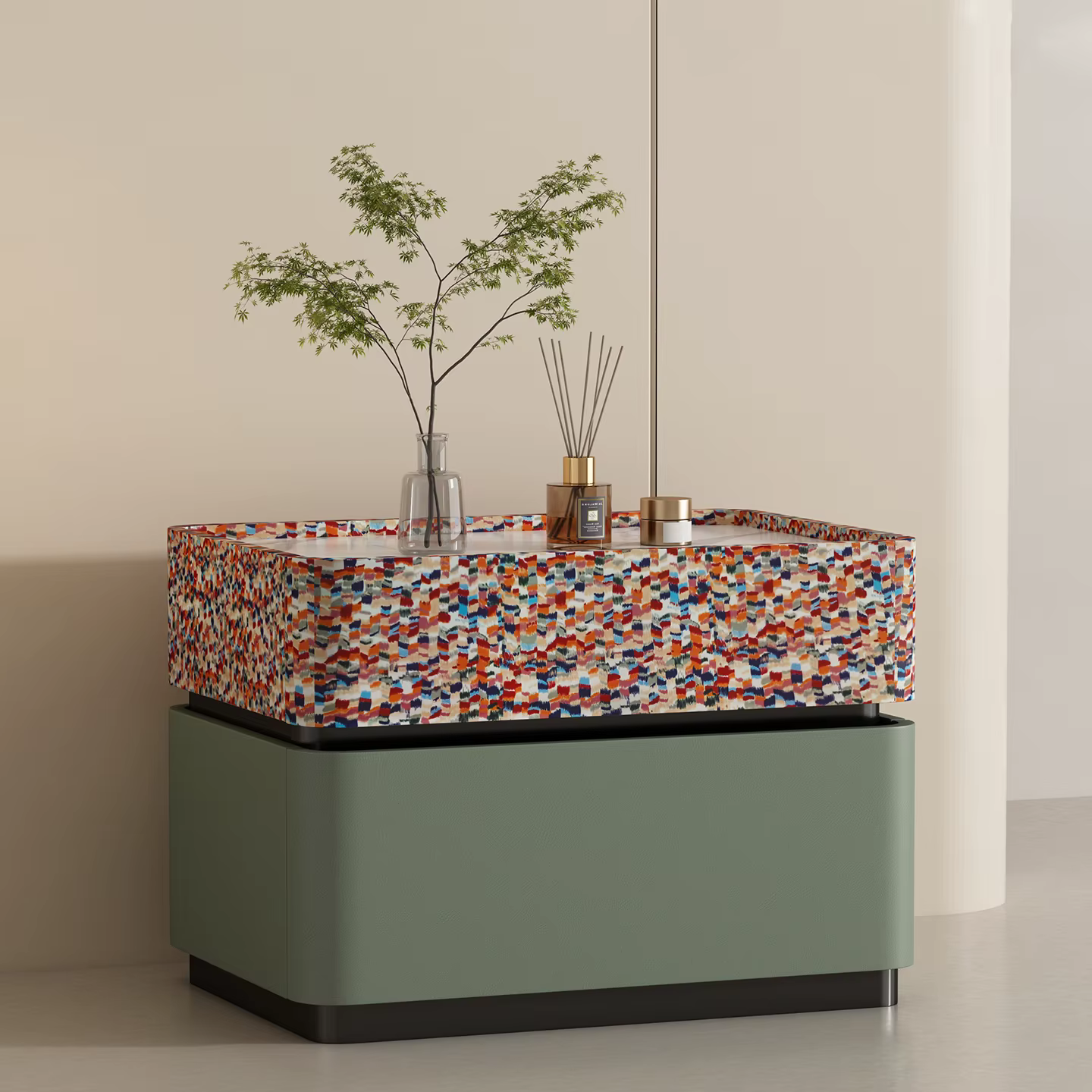Tables De chevet simples et modernes, Design tendance, esthétique, délicatesse, Glamour, luxe, meubl