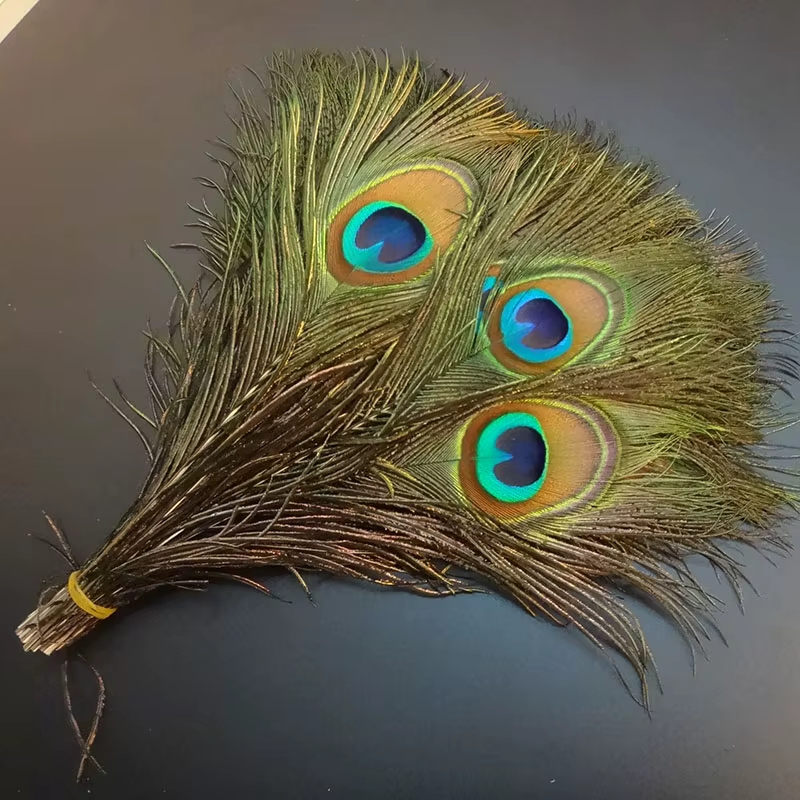 Véritable queue de paon naturelle, 100 pièces, 25-32cm, 10-12 pouces, yeux en plumes de paon, travau