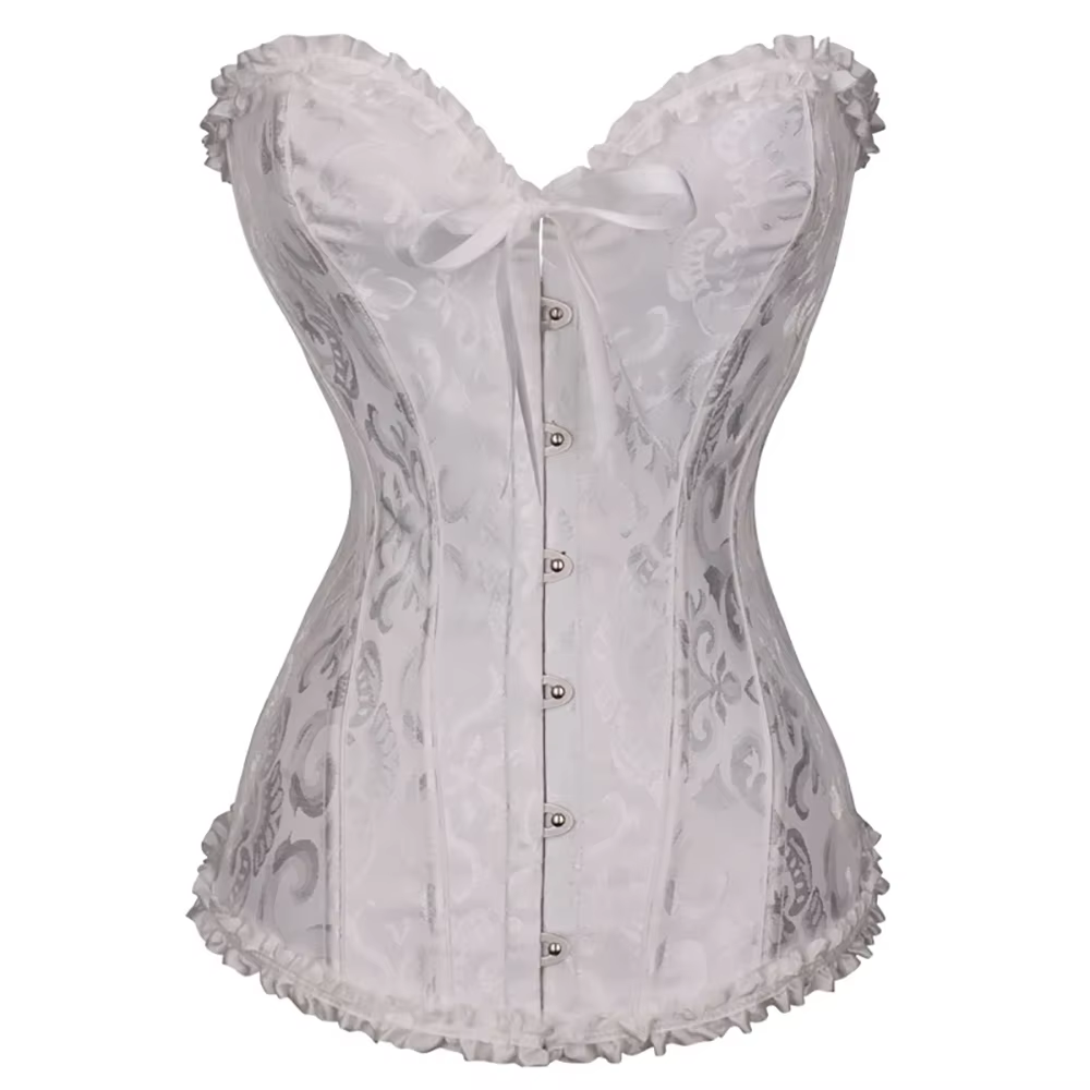 Corsets et Bustiers Sexy pour Femmes, Style Court, en Jacquard et Dentelle, avec Bretelles Arrière,